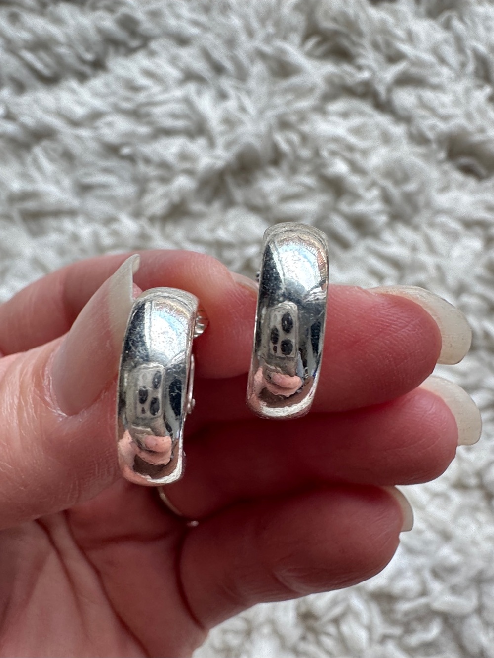 Silver Tone Clip On Hoops
